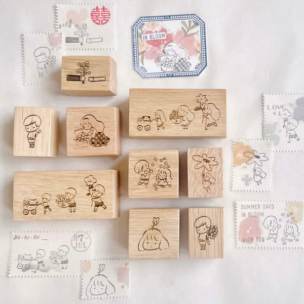 School Subjects Rubber Stamps Small BUJO Stamps Math Science Art English 