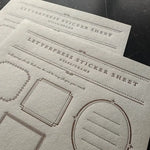 Oeda Letterpress Letterpress Sticker Sheet【FRAME / Bronze・Greige】