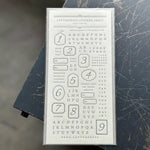 Oeda Letterpress Letterpress Sticker Sheet【Letter / Dark Grey】