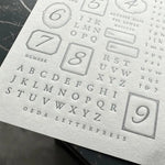 Oeda Letterpress Letterpress Sticker Sheet【Letter / Dark Grey】