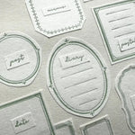 Oeda Letterpress Letterpress Sticker Sheet【FRAME / Sage Green】