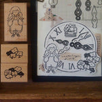 Yamadoro Double-Sided Rubber Stamp - Components of The Clock