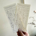 Oeda Letterpress Letterpress Sticker Sheet【Letter / Bronze・Black】