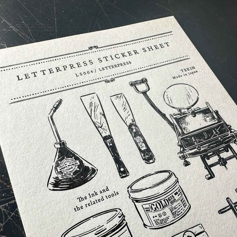 Oeda Letterpress 10th Anniversary Letterpress Sticker Sheet【LETTERPRESS】