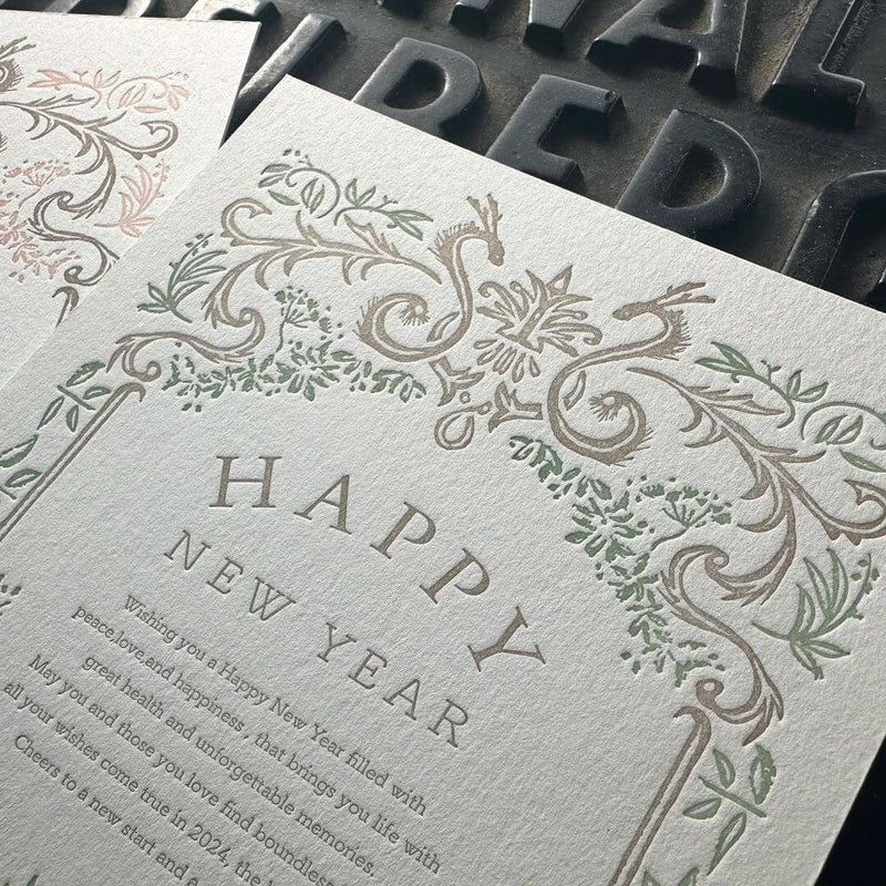 Oeda Letterpress Postcard New Year 2024