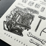 Oeda Letterpress 10th Anniversary Letterpress Sticker Sheet【LETTERPRESS】