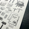 Oeda Letterpress 10th Anniversary Letterpress Sticker Sheet【LETTERPRESS】