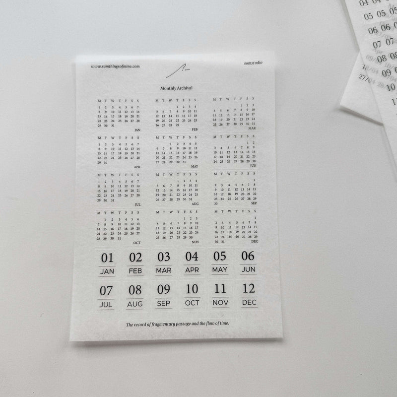 Minimalist Date/Number Washi Sticker