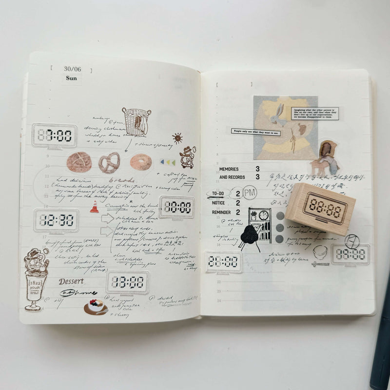 som x Jieyanow Atelier Rubber Stamp: Classical/Digital Clock