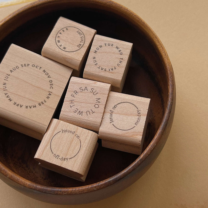 Time Travel Vintage Perpetual Calendar Wooden Rubber Stamp Set - Month and  Date Rubber Stamps