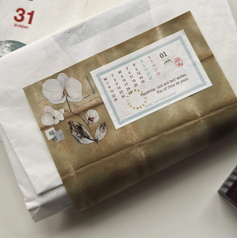 Minimalist Date Washi Sticker: 2025 Monthly Archival