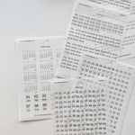 Minimalist Date Washi Sticker: 2025 Monthly Archival