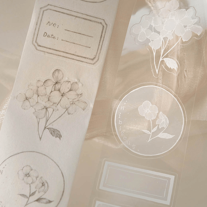 Freckles Tea Die-Cut Washi Sticker Roll: White Pages