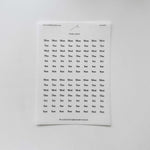 Minimalist Date Washi Sticker: 2025 Monthly Archival