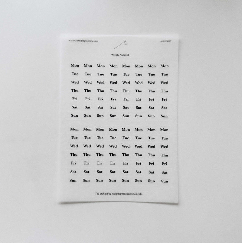Minimalist Date Washi Sticker: 2025 Monthly Archival