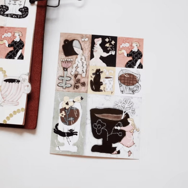 misshoegg Sticker Sheet - Drink a cup of coffee