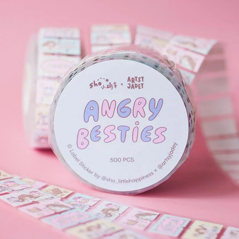 shō Little Happiness Sticker Label - Angry Besties