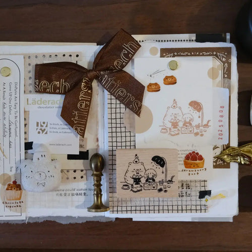 Bear & Girl Rubber Stamp: Blissful Days