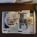 Bear & Girl Rubber Stamp: Where Next? / Here We Go!
