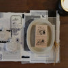 Bear & Girl Rubber Stamp: Where Next? / Here We Go!