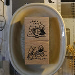 Bear & Girl Rubber Stamp: Where Next? / Here We Go!