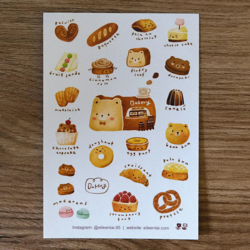 Bearkery Washi Sticker Sheet (Colourful)