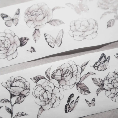 modaizhi Washi Tape - Camellia (Black & Brown)
