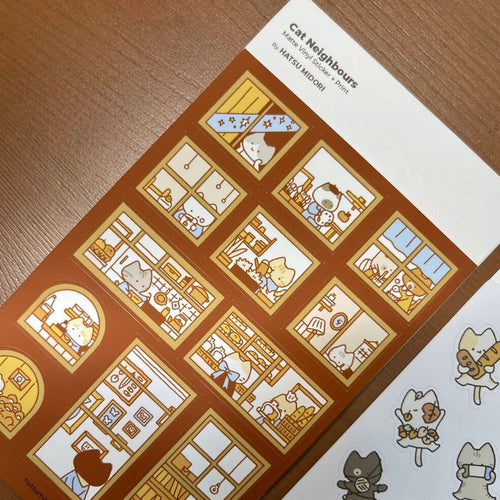 Hatsu Midori Sticker - Cat Neighbours