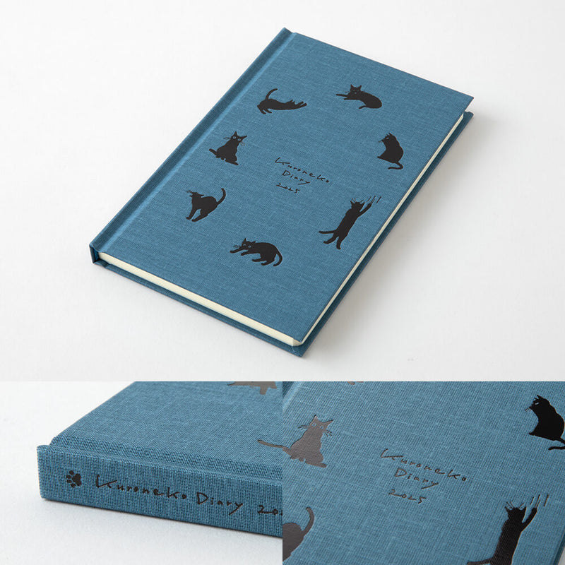 MD Notebook Diary 2025 - Cat (Navy Blue)