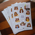 Foodie Bears Washi Sticker Sheet
