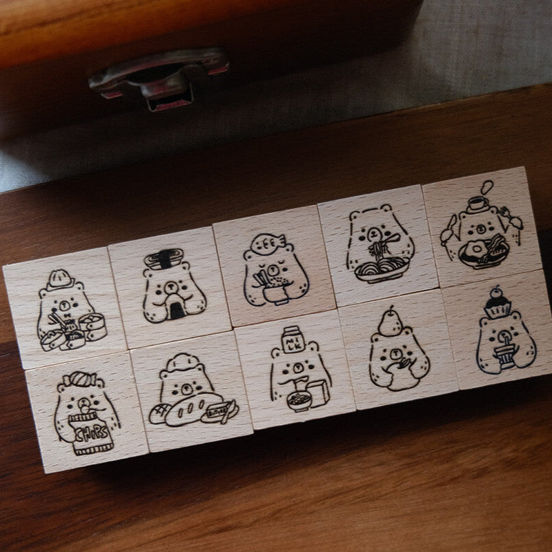 Foodie Bear Rubber Stamps