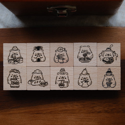 Foodie Bear Rubber Stamps
