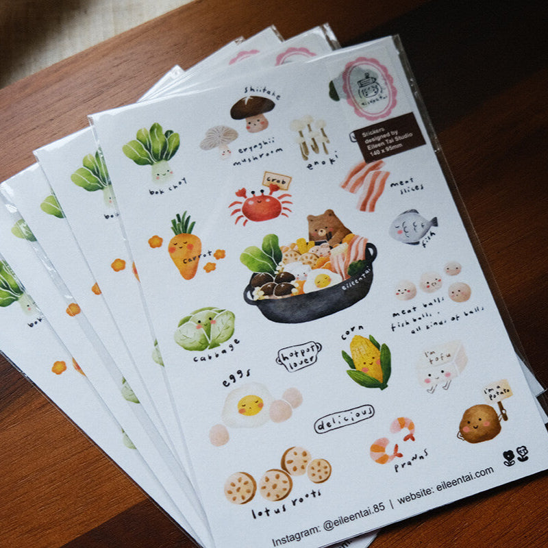 Hotpot Bear Washi Sticker Sheet