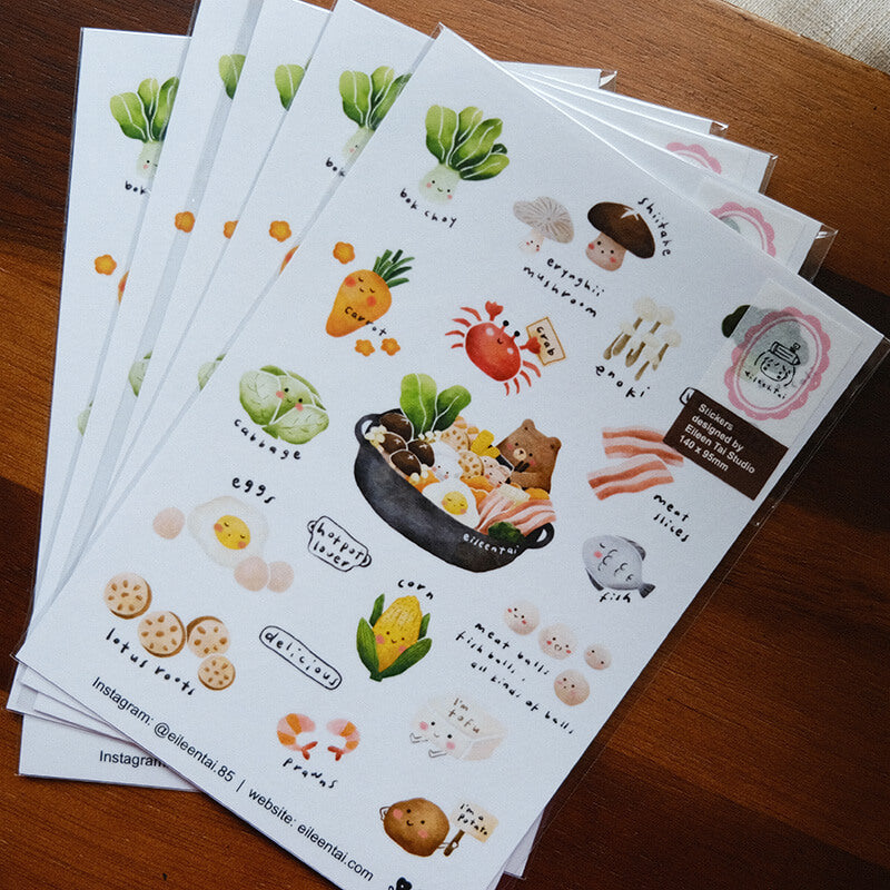 Hotpot Bear Washi Sticker Sheet