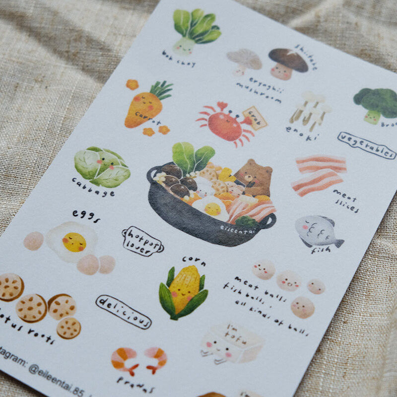 Hotpot Bear Washi Sticker Sheet