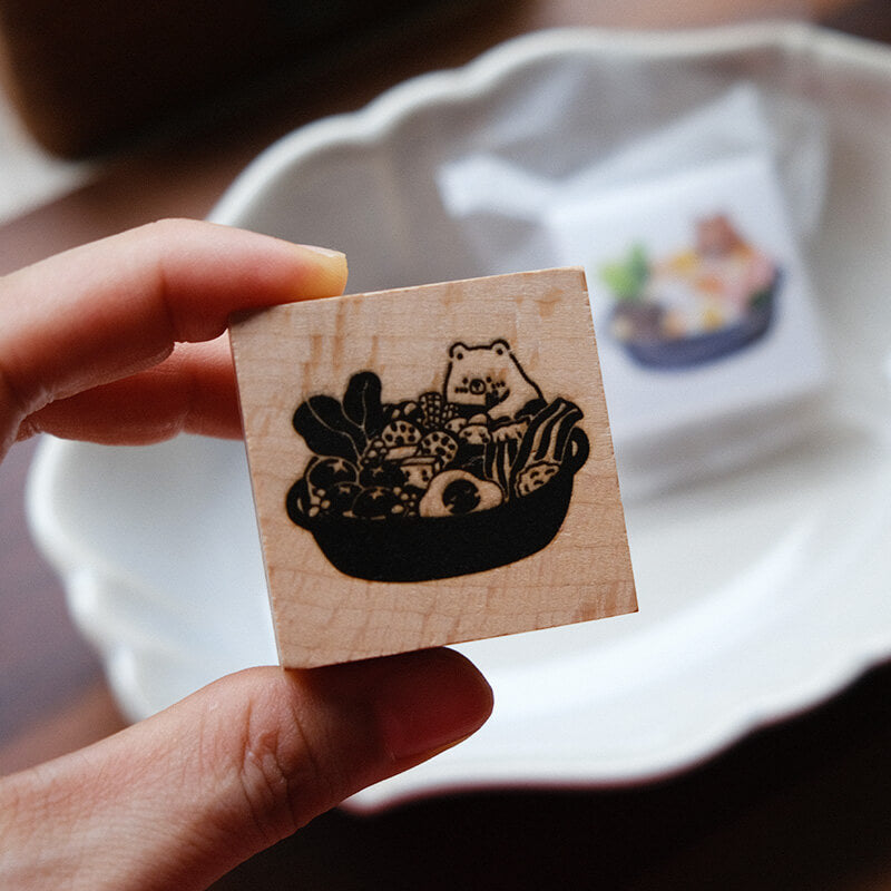Hotpot Bear Rubber Stamp