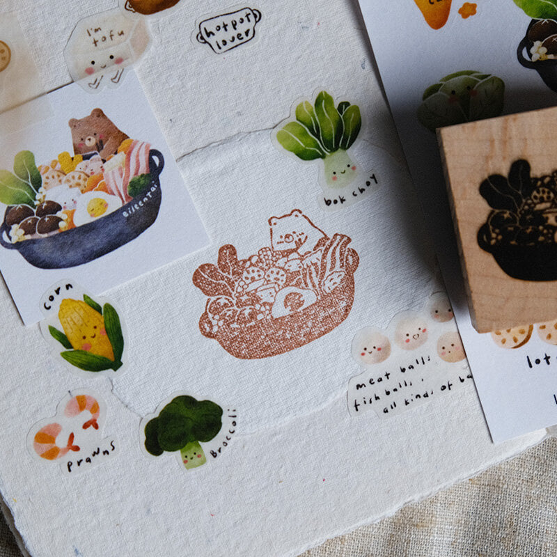 Hotpot Bear Rubber Stamp