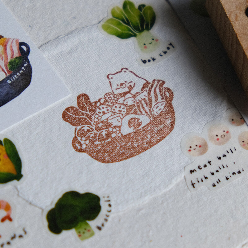Hotpot Bear Rubber Stamp