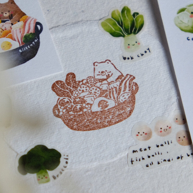 Hotpot Bear Rubber Stamp