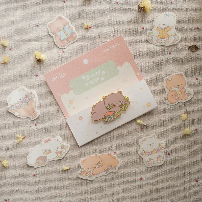 shō Little Happiness Metal Clip - Sleepy Bear