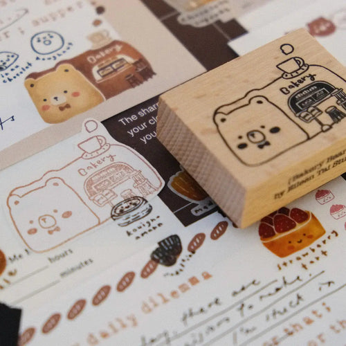Bakery Bear Rubber Stamp