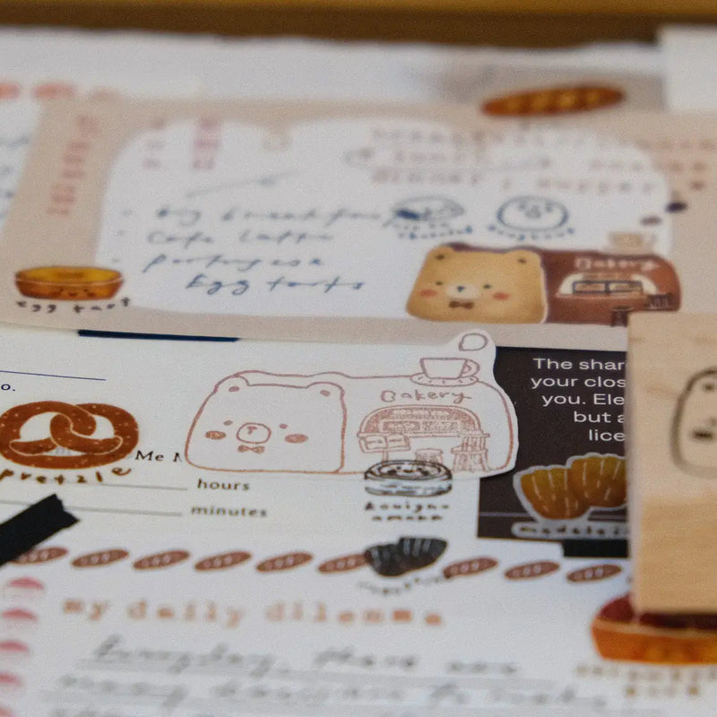 Bakery Bear Rubber Stamp