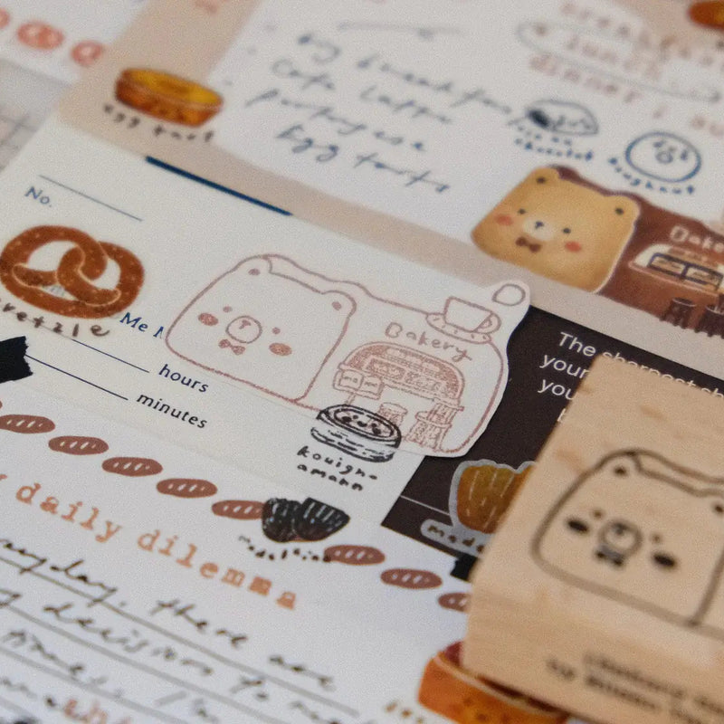 Bakery Bear Rubber Stamp