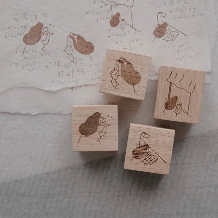 som x bighands Rubber Stamp: Celebrating My Morning Routines