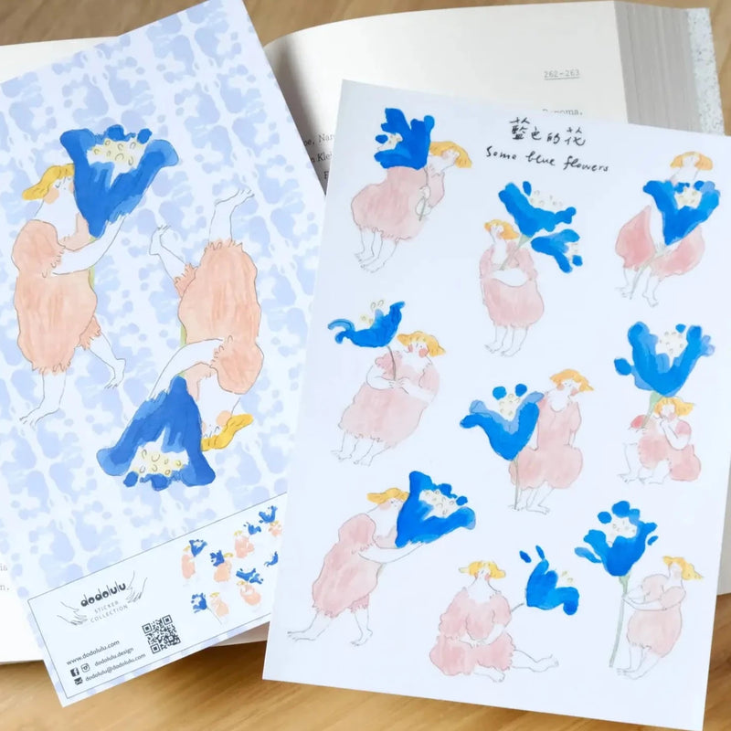 dodolulu Sticker Sheet: Some Blue Flowers