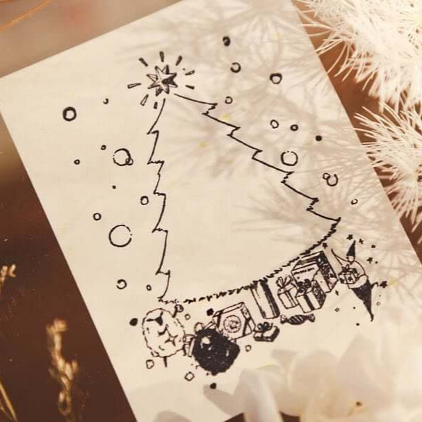 christmas tree rubber stamp modaizhi Rubber Stamp