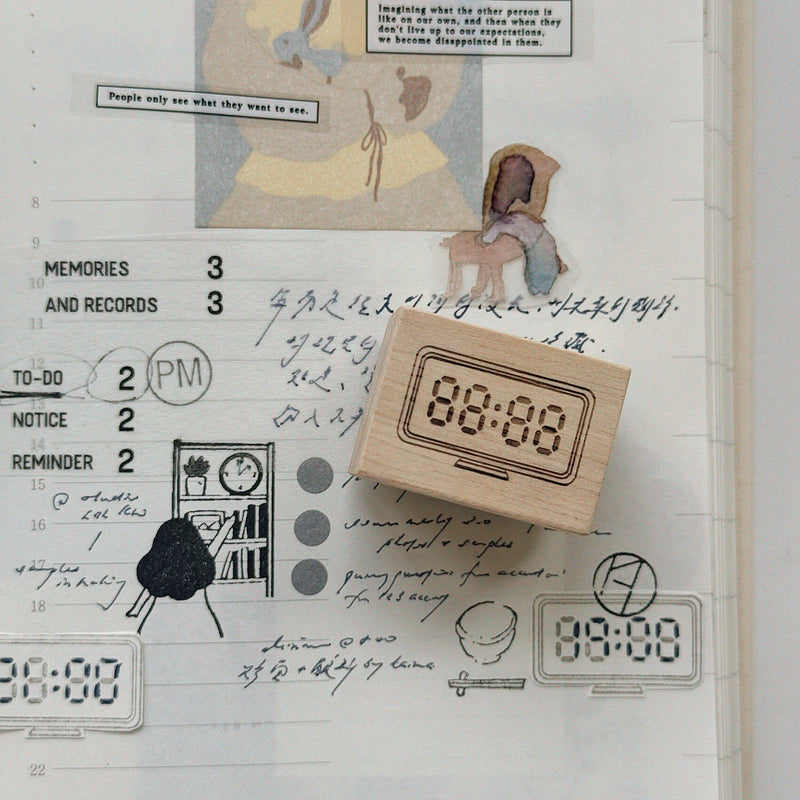 som x Jieyanow Atelier Rubber Stamp: Classical/Digital Clock