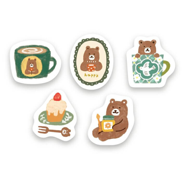 Furukawashiko Flake Seal - Cup and Bear