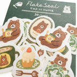 Furukawashiko Flake Seal - Cup and Bear