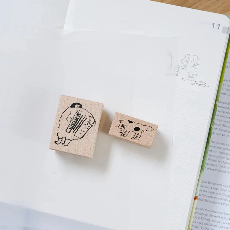 dodolulu Rubber Stamp Set: The accordion and a dog